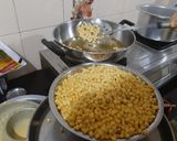 A picture of step 2 of Boondi laddu.