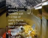 A picture of step 3 of Humitas (steamed fresh corn cakes).