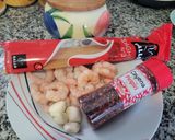 Foto del paso 1 de la receta Espaguetis con gambas en un plis plas