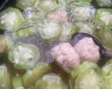 Foto langkah ke 4 dari resep Sup Bakso Sayur Gambas/Oyong.