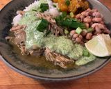 A picture of step 9 of Peruvian Shredded chicken and cilantro sauce.