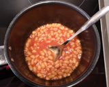A picture of step 1 of Classic beans on toast.