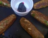 A picture of step 10 of Mutton Kebab with leftover meat and rice.