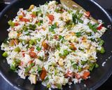 A picture of step 8 of Navratna Pulao.