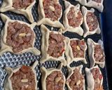 A picture of step 7 of Lebanese homemade meat pies/ Lahm bi Ajeen or Sfiha.