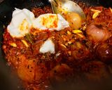 A picture of step 5 of Rajsthani (jaipuri)sabut pyaz ki sabji and tikkad.
