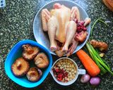 Hình bước làm 1 của món Gà hầm nấm