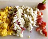A picture of step 5 of Strawberry custard fruit salad.