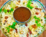 A picture of step 7 of Malabar Special Ghee Rice 🍚 Ney Choru- With Cherry 🍒 tomato Rasam (Kerala Cusine)💁‍♀️.