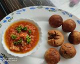A picture of step 4 of Bati in Appam Maker with Tomato Chokha.