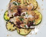 A picture of step 6 of Swordfish with zucchini.