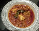 A picture of step 4 of Achari Chicken 😃😃.