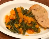 MÉZES-MUSTÁROS CSIRKE SÜTŐTÖKKEL ÉS ZÖLDBABBAL! recept fázis 3 fotója