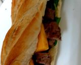 A picture of step 6 of My Garlic & Basil Steak on a Baget 🤩🤩🤩.