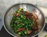 A picture of step 2 of Pork With Green Chili Pepper In Soy Sauce.