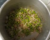 A picture of step 2 of Patta gobhi with matar.