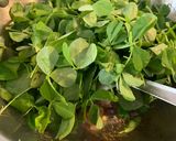 A picture of step 2 of Vendhaya keerai (methi leaves)puli Kuzhambu.