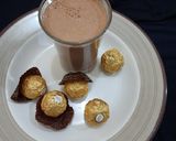 A picture of step 3 of Ferrero Rocher milkshake.