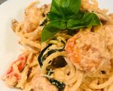 A picture of step 3 of Spicy Shrimp Spaghetti.