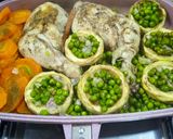 Une image de l'étape 1 de Tajine de petit pois / artichaut et poulet.