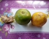 A picture of step 1 of Orange and ginger juice.