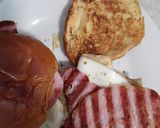 A picture of step 6 of Grilled Bacon, Potato Scone and Fried Egg Bap.