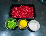 A picture of step 1 of Pomegranate Granita.