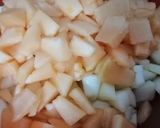 A picture of step 1 of Kharbooza or garma chaat.