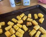 A picture of step 2 of Cornbread Croutons.