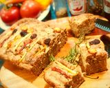 Hình bước làm 6 của món Focaccia- hương vị nước Ý (món chay)