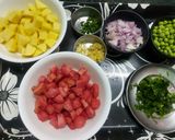A picture of step 1 of Red Carrot, Peas and Potato Sabzi.