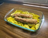 Фото кроку 3 до Запечений цукіні з мʼясом, картоплею та соусом 🥩.