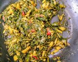 A picture of step 7 of Kalmi saag (Water Spinach).