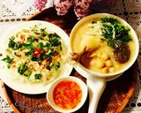 Hình bước làm 2 của món Cháo gà hột sen & đậu xanh !