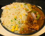 A picture of step 9 of Sizzling Garlic burnt fried rice with chicken Manchurian.