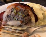 A picture of step 8 of Bacon-wrapped meatloaf bombs!.