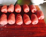 Hình bước làm 3 của món Bánh bao nhân táo đỏ
