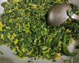 A picture of step 7 of Ganyaar/Gandhari saag.