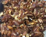 A picture of step 1 of Khajur Dryfruit roll and katori.