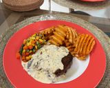 Foto langkah ke 4 dari resep Wagyu Steak with Mushroom Sauce.