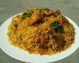 A picture of step 9 of Chicken Biryani😋💛🍲.