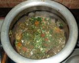 A picture of step 2 of Hari Sabzi wala Saag with Machli ❤.