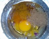 A picture of step 3 of Yam with sauce.