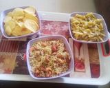 A picture of step 2 of Frali dish potato chips mixed chevda.