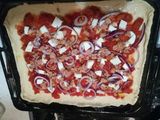 Pizza casera con atún y cebolla 🇮🇹