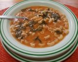 A picture of step 3 of Elbow Pasta Soup with Spinach.