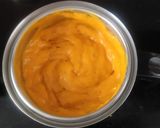 A picture of step 2 of Mango mysore pak.