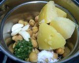 A picture of step 2 of Chole potato dip.