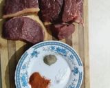 A picture of step 1 of Pan fried beef.