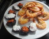 Foto del paso 7 de la receta Gambas al grill doble con higos rellenos